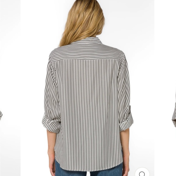 Velvet Heart TALMA CHARCOAL STRIPE SHIRT size Large. Excellent condition! - Picture 2 of 5